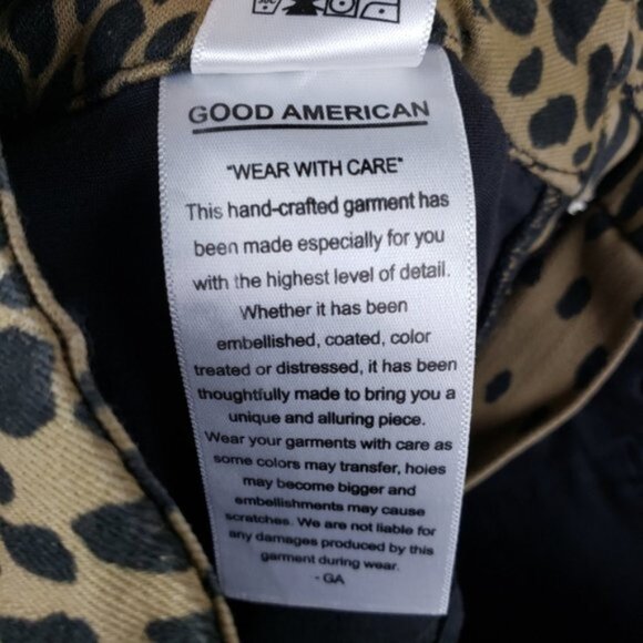 GOOD AMERICAN Good Waist Skinny Jeans Animal Print Cheetah size 25 Pinup Leopard - Picture 8 of 12